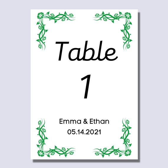 Wedding Table Numbers Printable Table Numbers Templates | Etsy