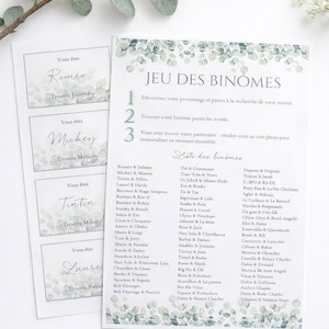 Juego de Parejas de Bodas de Eucalipto – Entretenimiento para Invitados de Boda – Juego Imprimible para Romper el Hielo – PDF Instantáneo – 120 Personas