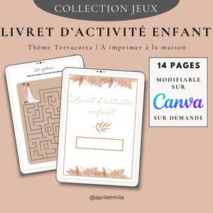 Livret d'activités enfant pour mariage - Thème terracotta