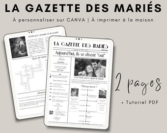 DIY 2 pages MODIFIABLE VERSION The bride and groom's gazette to make yourself