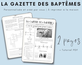 DIY VERSION MODIFIABLE La gazette des baptêmes à faire soi-même