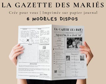 Votre Histoire en Une de Journal | Gazette Mariage Personnalisée | A3 A4 Vintage Noir et Blanc | Cadeau Invités Unique | Wedding Newspaper