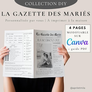 DIY Wedding Gazette Template - DIY 4 Editable Pages - Version 3 - Wedding Invitation - Wedding Journal