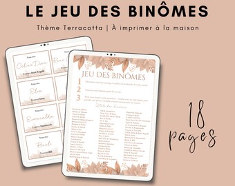 Le jeu des binômes thème terracotta - 120 personnes (60 binômes)