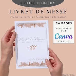 Editable Mass Booklet on Canva - Terracotta Theme - Religious Wedding - Ceremony Booklet
