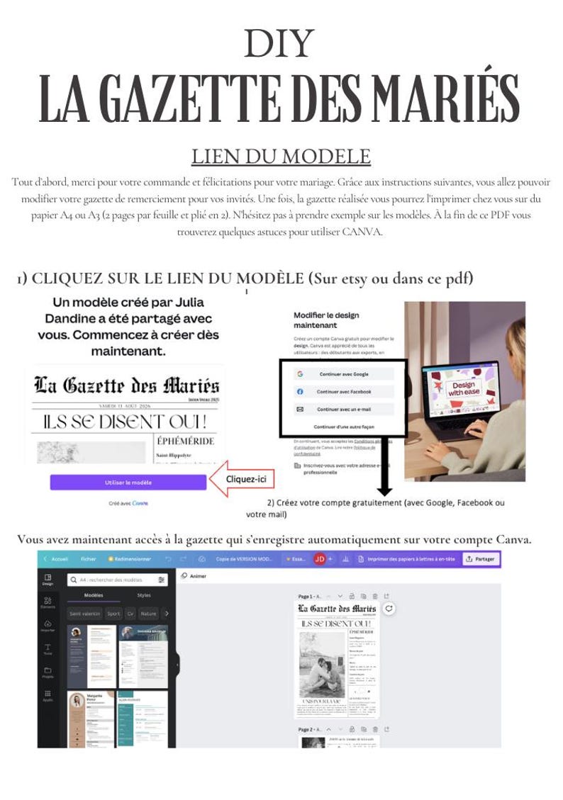 Wedding Journal – Printable Wedding Gazette – Customizable Canva Template – Guest Activities & Keepsakes - Version 4 image 7