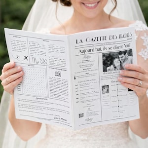 Printable Wedding Gazette – Customizable Canva Template – Wedding Journal – DIY Guest Activity & Keepsake image 5