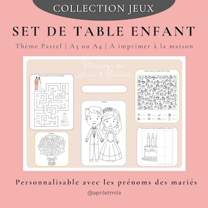 Set tavolo attività per bambini per matrimonio - Tema pastello