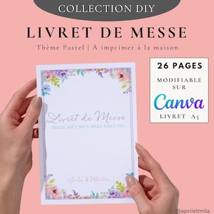 Editable Mass Booklet on Canva - Pastel Theme - Religious Wedding - Ceremony Booklet