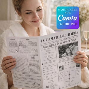 Printable Wedding Gazette – Customizable Canva Template – DIY Wedding Journal – Guest Entertainment & Keepsake