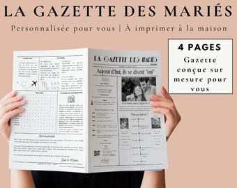 The Wedding Gazette: 4 custom-made pages - made to order - wedding invitation - wedding journal - guest entertainment & keepsake