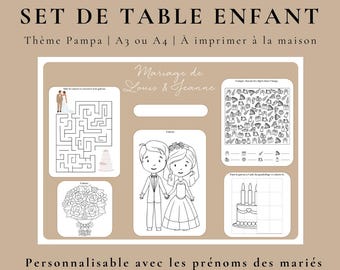 Kinderactiviteitentafel voor bruiloft - Pampa-thema
