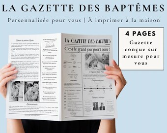 Custom Baptism Gazette - 4 pages for 1 or 2 children - Baptism announcement - Baptism journal