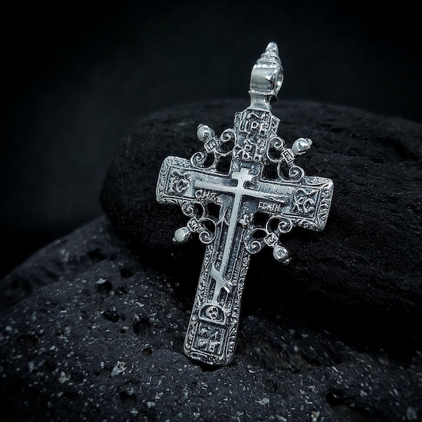 Silver large cross pendant (Calvary cross)