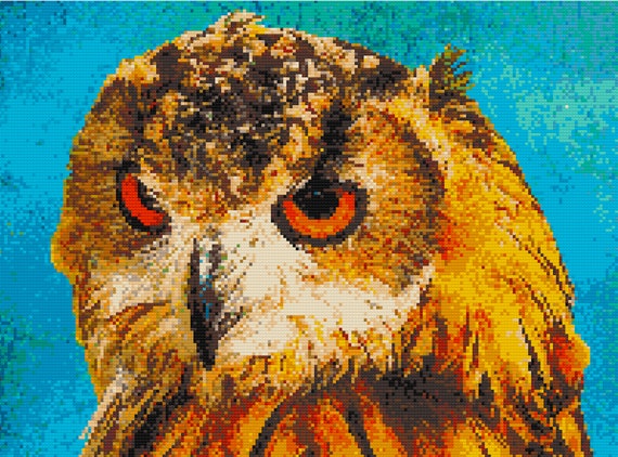 Owl Cross Stitch Pattern Printable Owl PDF Pattern Color and | Etsy