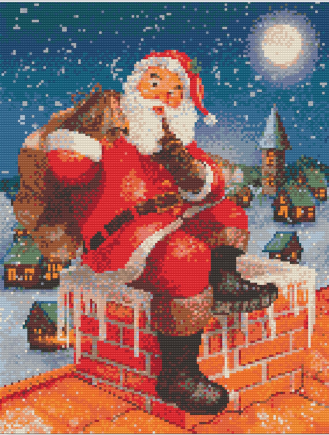 Santa Cross Stitch Pattern Printable Vintage Santa Claus PDF Etsy