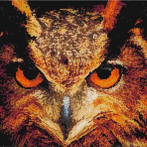 Owl Cross Stitch Pattern Printable Owl PDF Pattern Color and - Etsy