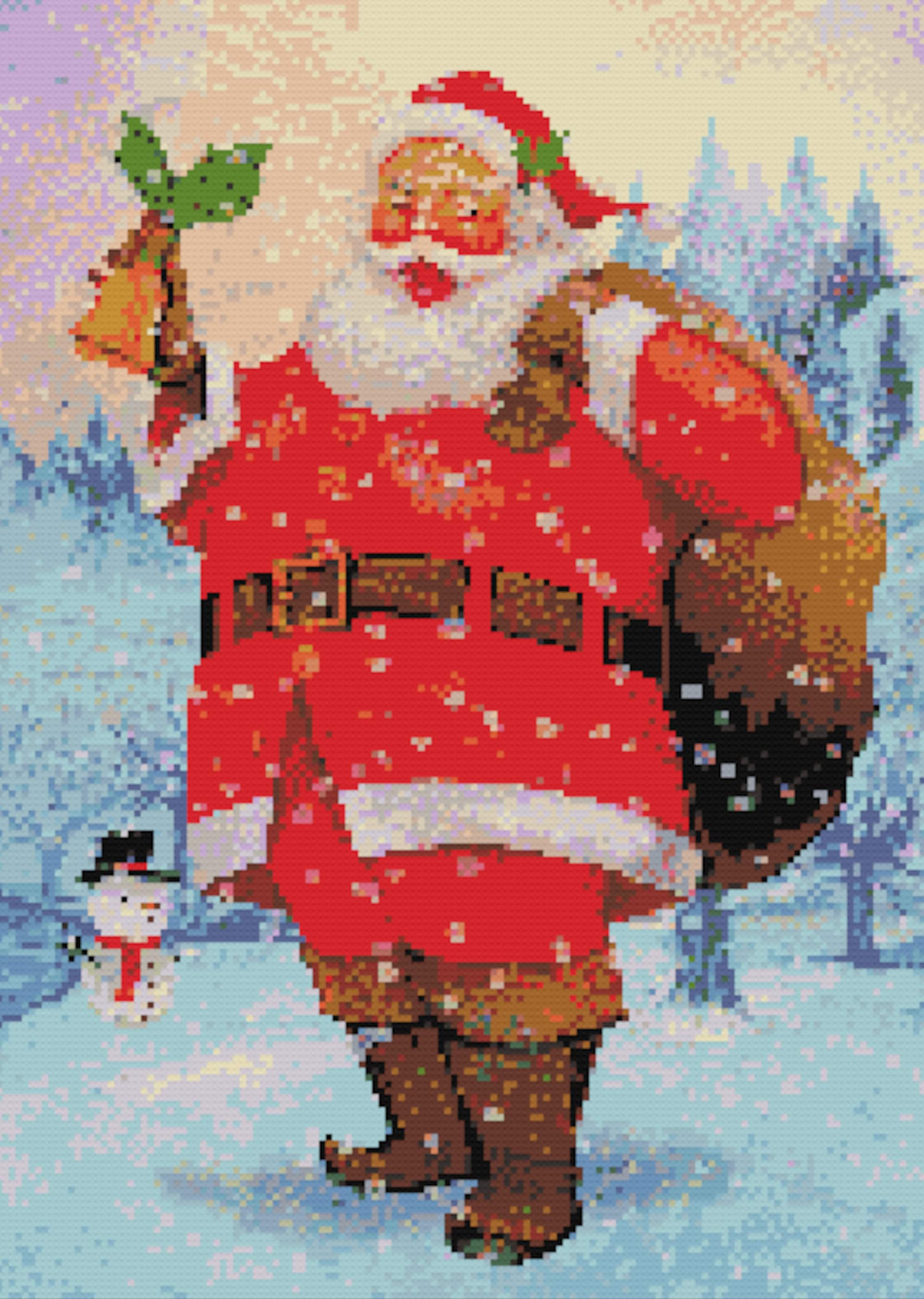 Santa Cross Stitch Pattern Printable Vintage Santa Claus PDF Etsy
