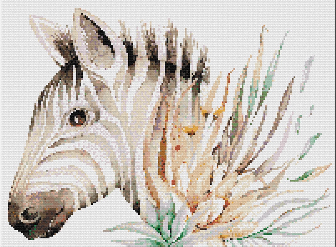Watercolor Zebra Cross Stitch Pattern PDF Pattern Instant Etsy France