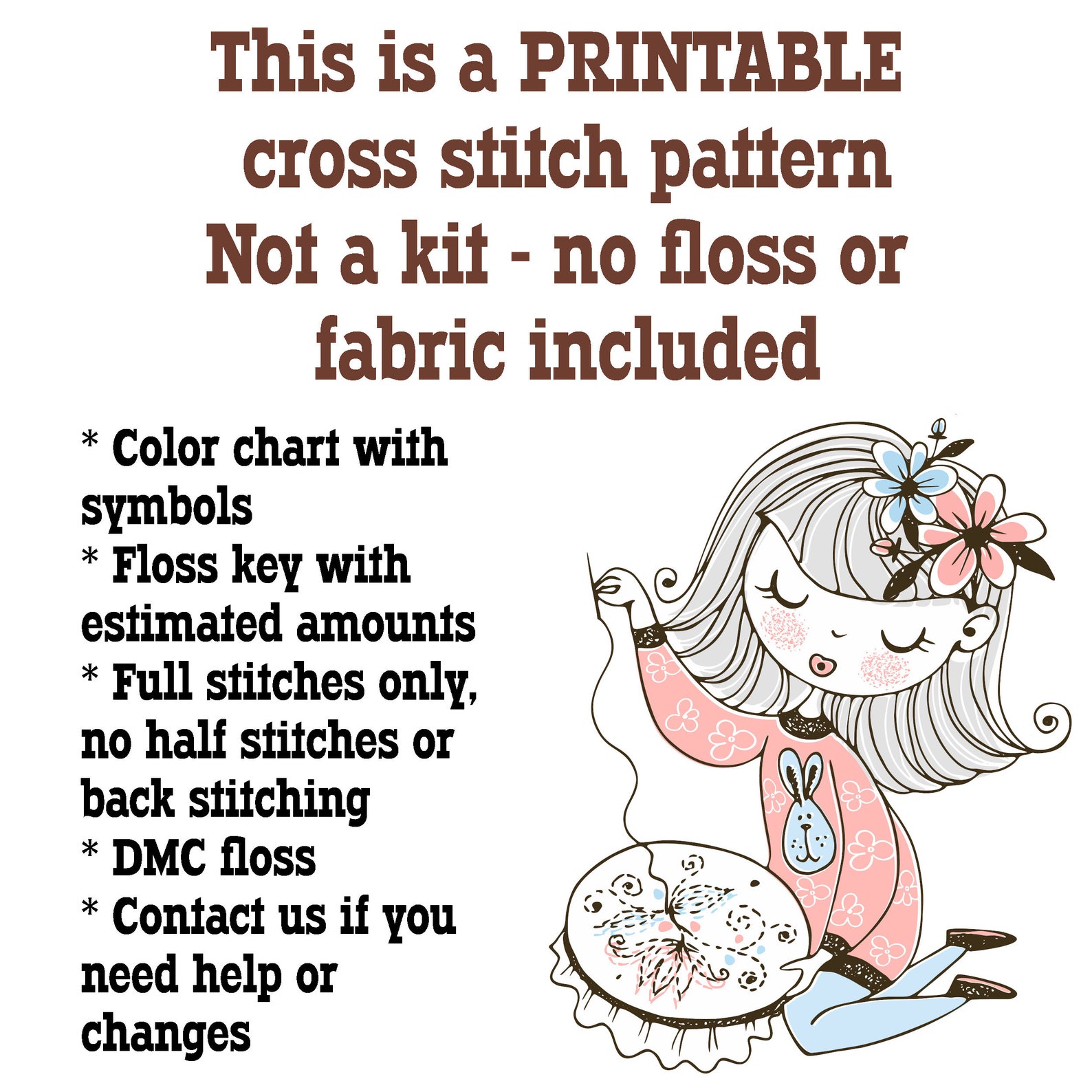 Pomeranian Cross Stitch Pattern, Printable Dog PDF Pattern, Watercolor