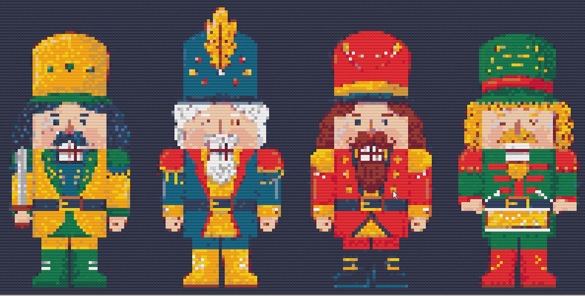 Nutcracker Cross Stitch Patterns 4 Nutcrackers Christmas Etsy UK
