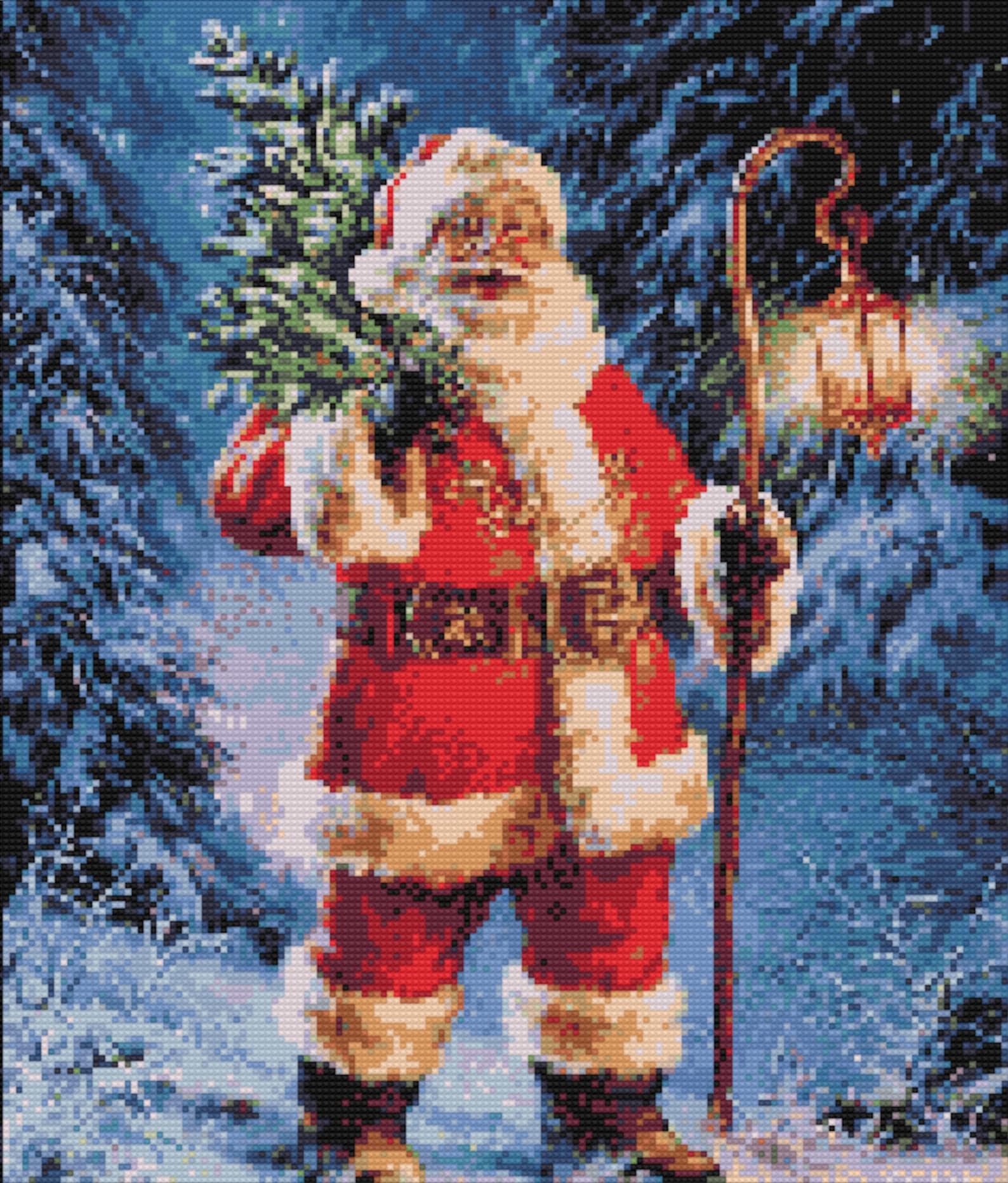 Santa Cross Stitch Pattern Printable Vintage Santa Claus PDF Etsy