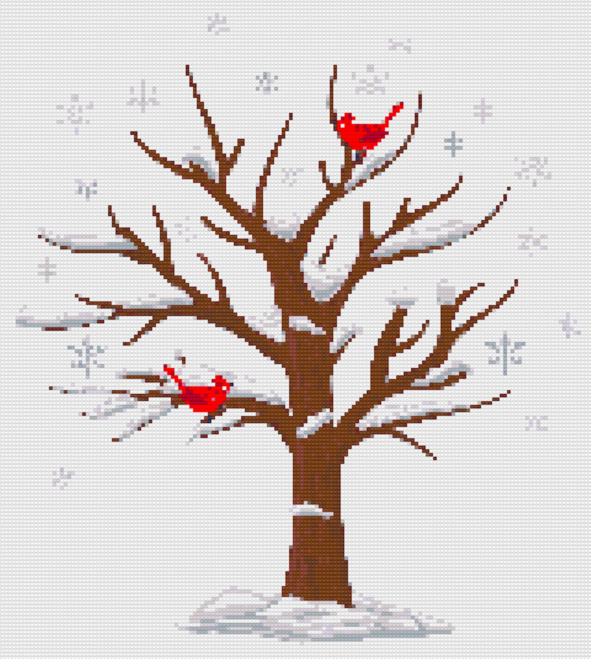 5 Printable Cross Stitch Patterns 4 Seasonal Trees With - Etsy