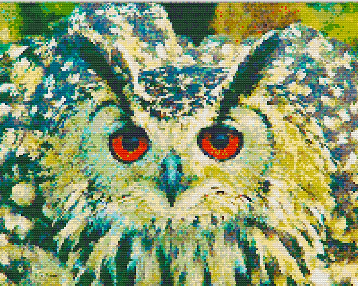 Owl Cross Stitch Pattern Printable Owl PDF Pattern Color and | Etsy