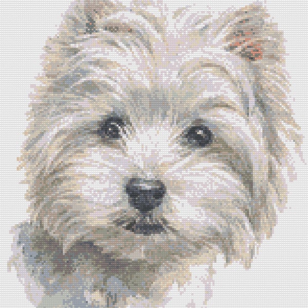 West Highland White Terrier Cross Stitch Pattern, Printable Dog PDF Pattern, Watercolor Animal Cross Stitch, 2 Kinds of Charts, DMC Floss