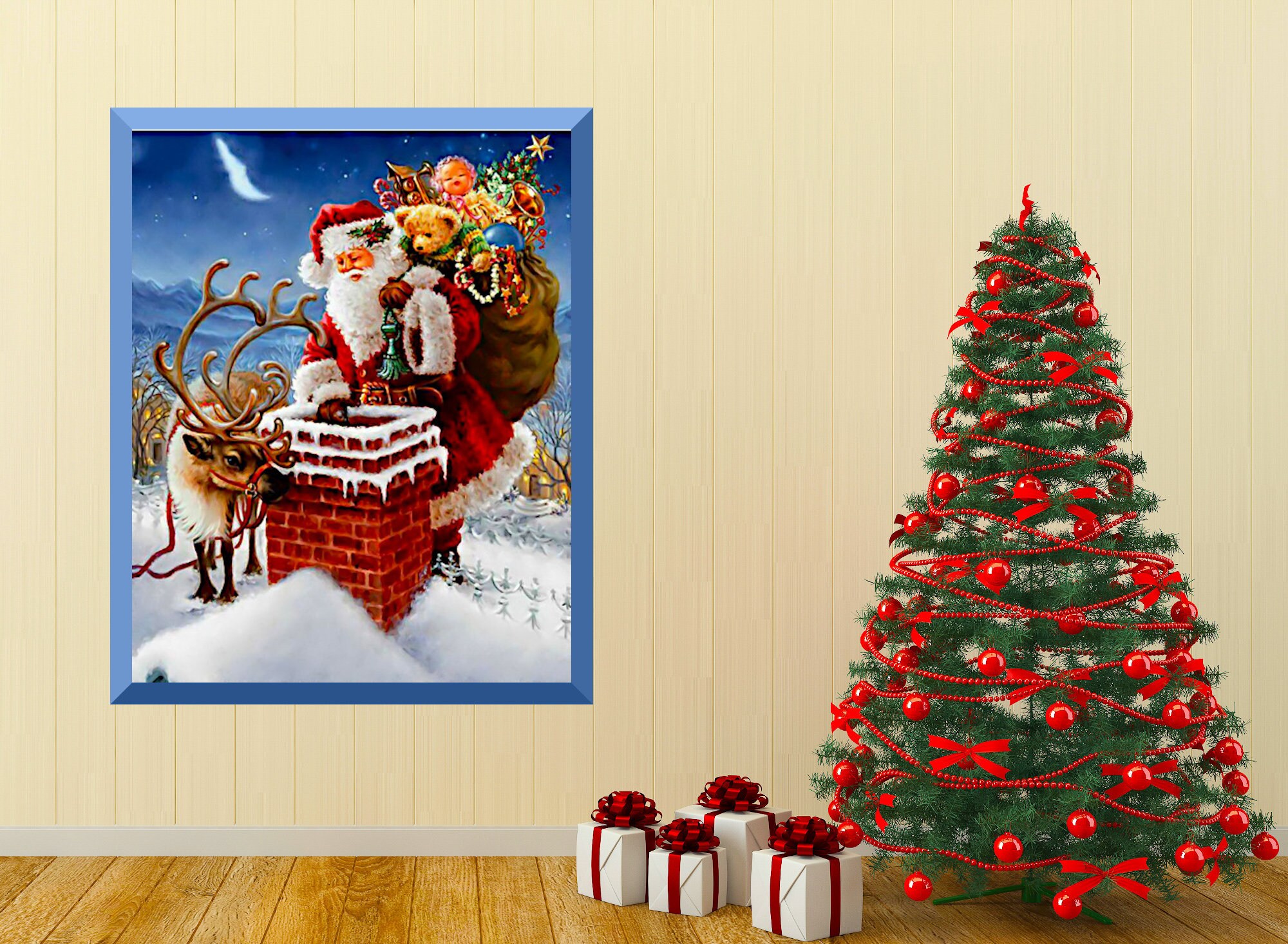 Santa Cross Stitch Pattern Printable Vintage Santa Claus PDF Etsy