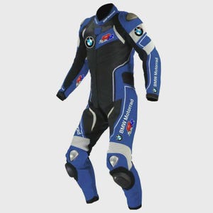 Skórzany kombinezon motocyklowy BMW Racing - Darmowa personalizacja, Oznaczenie CE - Czarny z pomarańczowym, Premium Racing Suit dla mężczyzn lub kobiet można zamówić