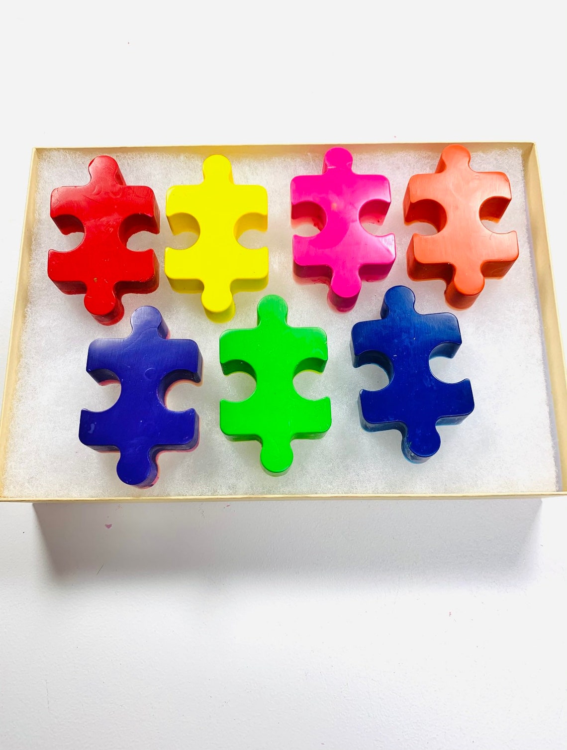 Puzzle Piece Shaped Crayons Autism Awareness Month Autism Etsy