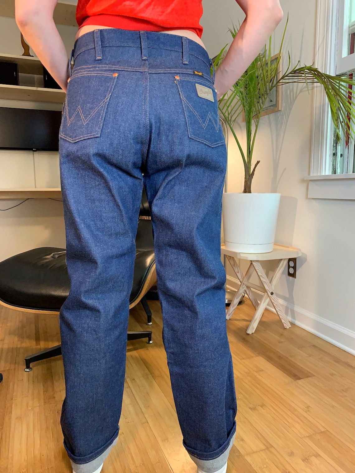 Vintage Raw Denim Wrangler Jeans New Old Stock with rivets | Etsy
