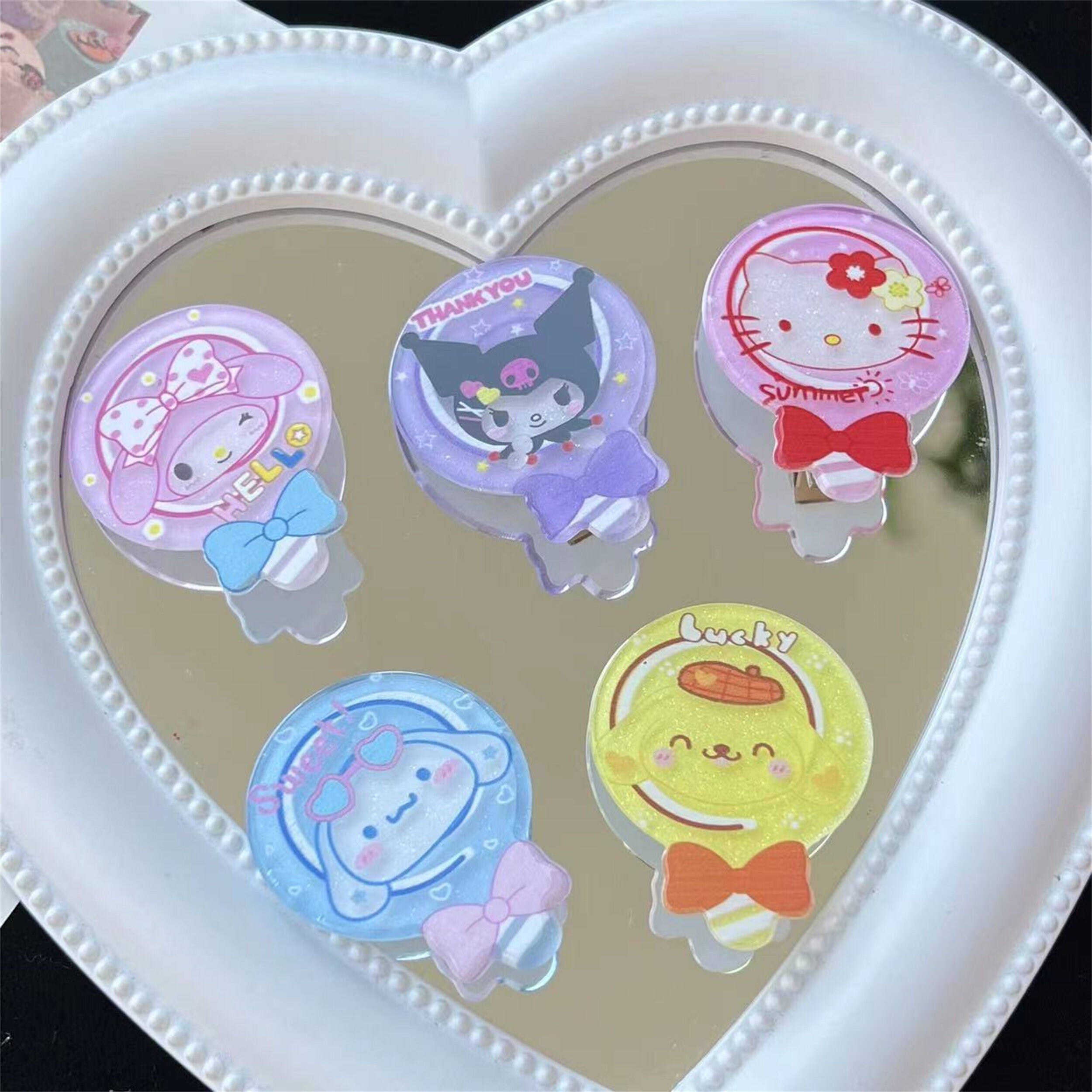 Hello Kitty My Melody Kuromi Cinnamoroll Pom Pom Puri Acrylic - Etsy Israel