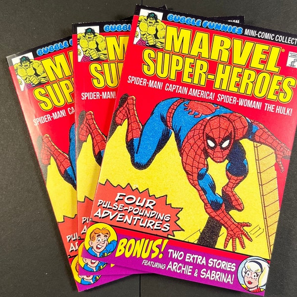 Marvel Super-Heroes Bubble Funnies Mini-Comic Collection | Collection of all 6 mini-comics originally included with Bubble Funnies Candies