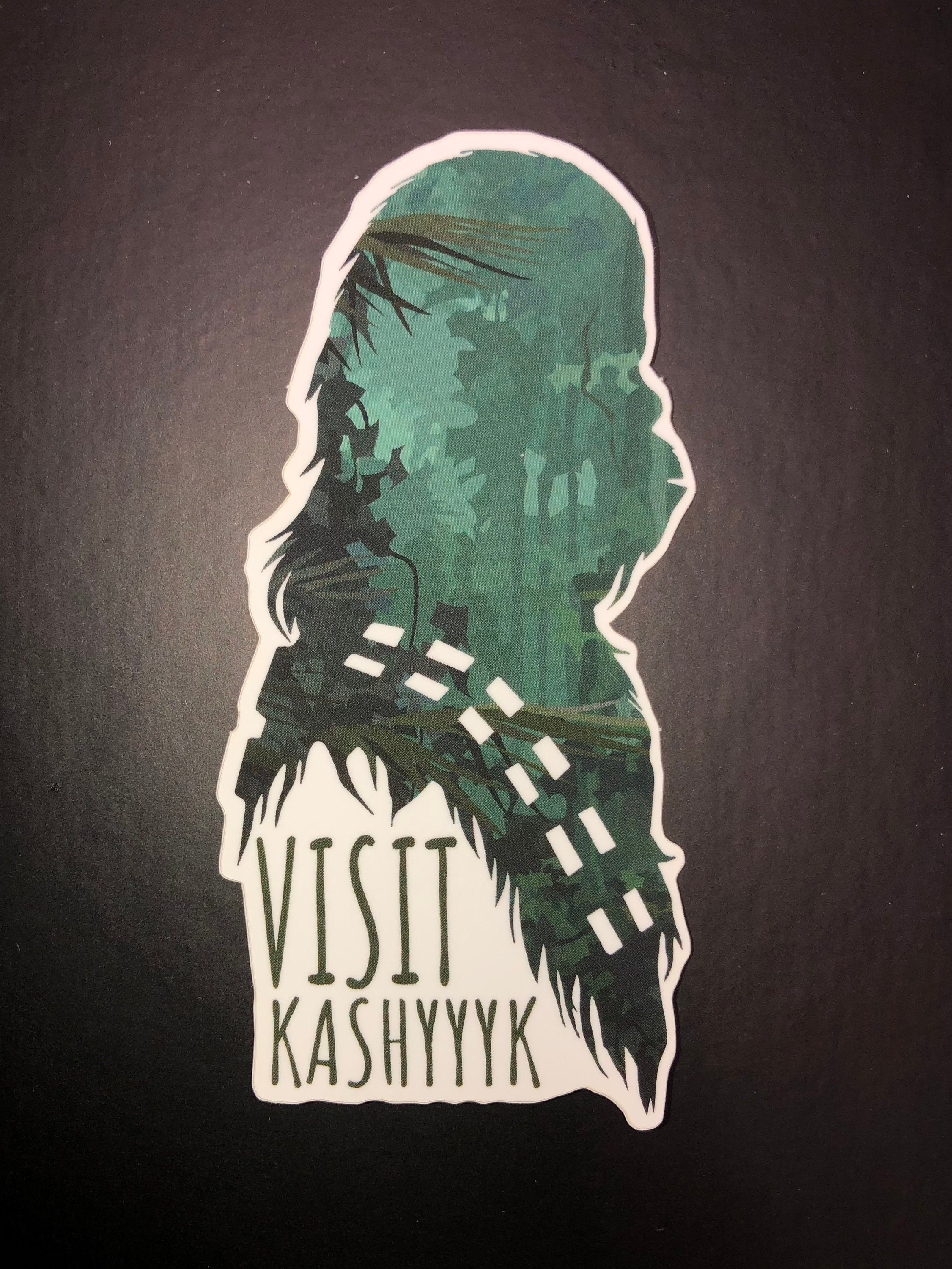 Visit Kashyyyk vinyl sticker - 4"x1.75" - Star Wars, Chewbacca, Han Solo