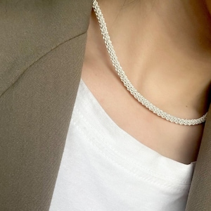 Handmade 999K Silver Twisted Rope Necklace: Unisex Chain