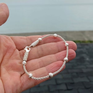 Handmade Pure Silver Kazaziye Bracelet with 925 Silver Beads