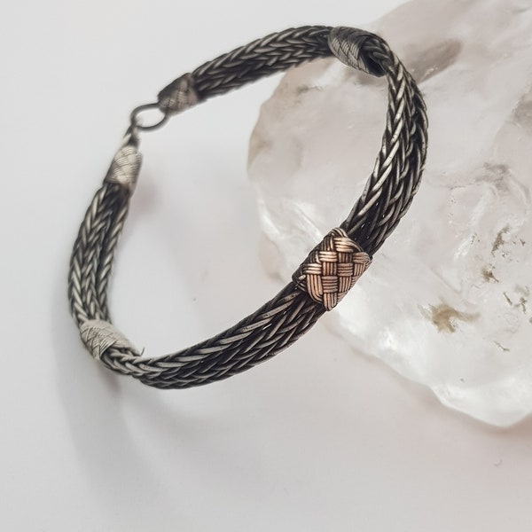 999 Silver Handwoven Mens 3 Chain Vikings Oxidized Bracelet, Designer Gift for Men, 30th Birthday Gift, Graduation Gift for Him