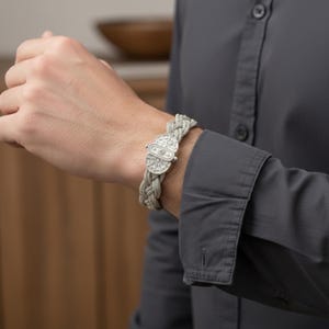 Handmade 999 Solid Silver Rope Bracelet Kazaziye Art Jewelry