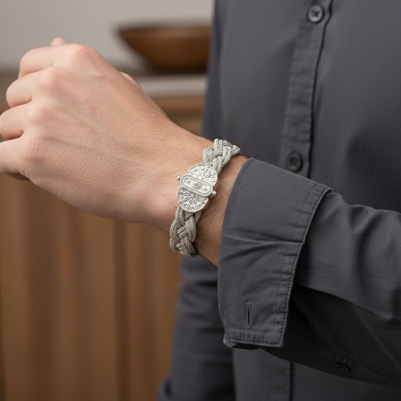 Handmade 999 Solid Silver Rope Bracelet Kazaziye Art Jewelry
