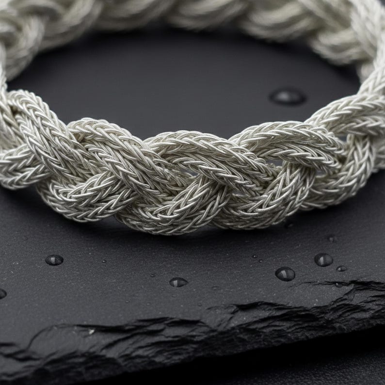 Handmade 999 Solid Silver Rope Bracelet Kazaziye Art Jewelry