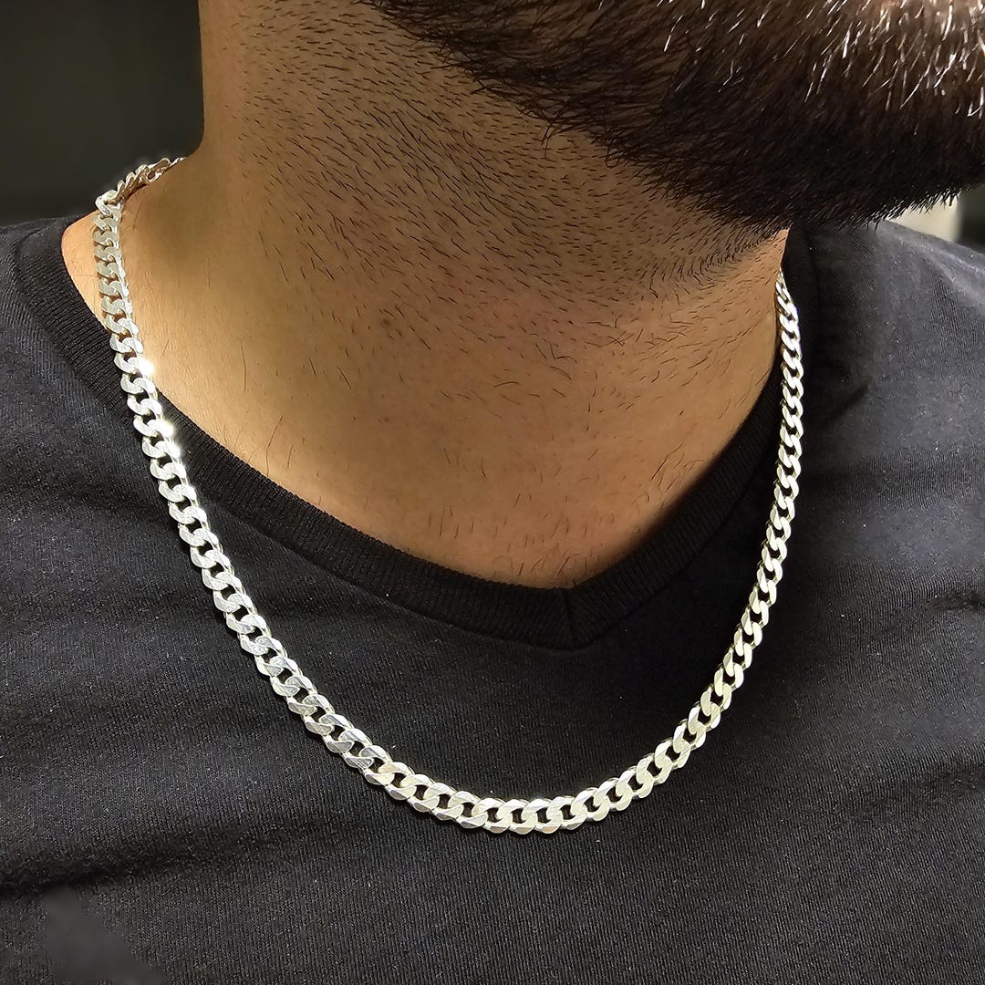 925K Silver Heavy Link Chain Necklace for Men - 23.62