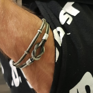 Sterling Silver Mens Celtic Knot Bracelet Set, Mens Silver Chain Bracelet, Valentines Day Gift, Mens Jewelry