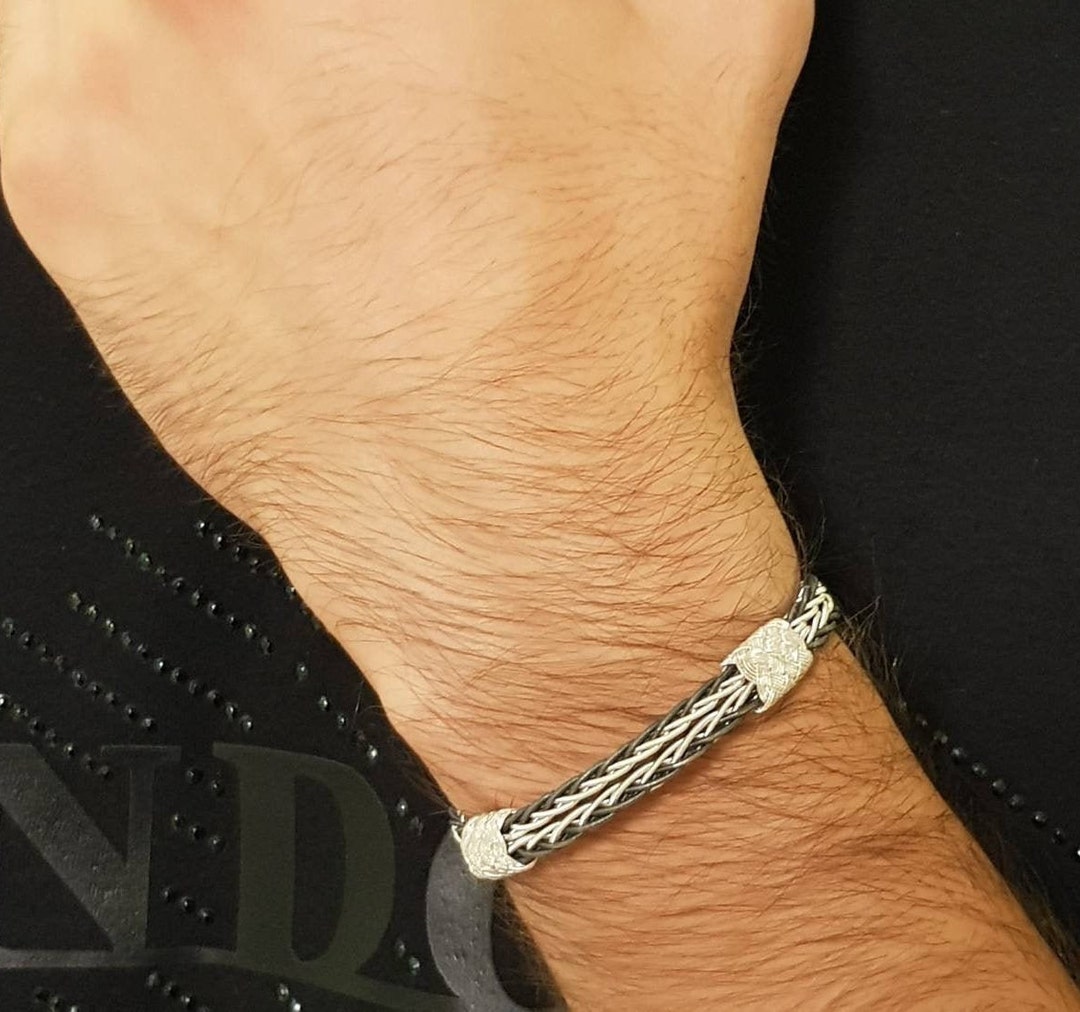 Handmade 999K Silver Mens Bracelet: Personalized Kazaziye Chain - Etsy