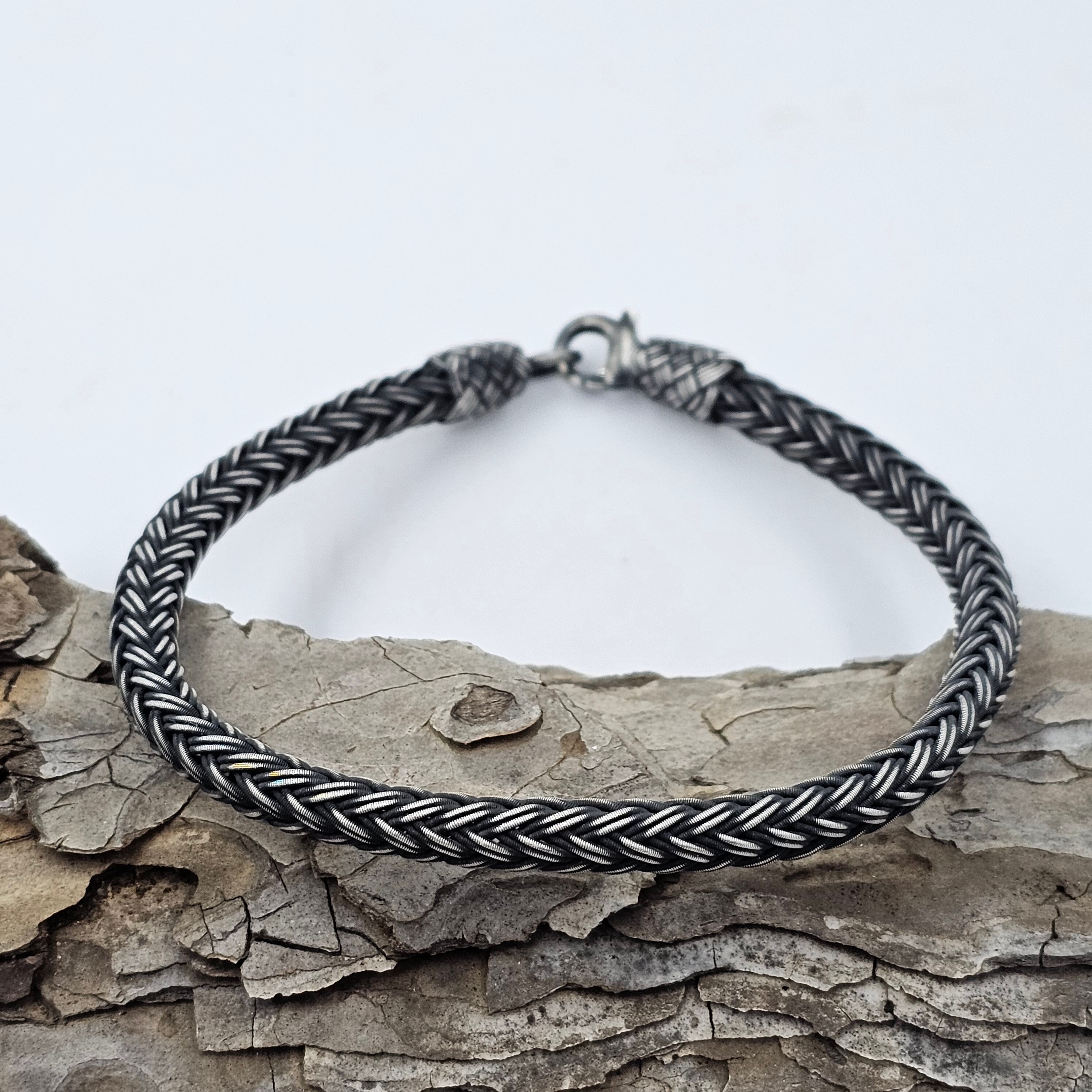 999 Silver Mens Bracelet, Husband Gift, Handknitted Men's 999 Silver Mens Bracelet, Husband Gift, Handknitted Men's