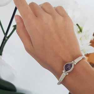 Amethyst Bracelet on Wrist