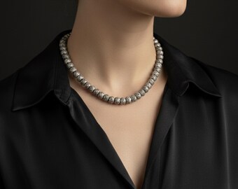 Handmade 999k Silver Bead Necklace for Men&Women: Kazaziye Knitted Jewelry