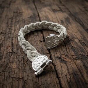 Handmade 999 Solid Silver Rope Bracelet Kazaziye Art Jewelry