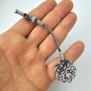 Handgebreide 999K zilveren kwast voor tasbeeh, handgemaakte kwast, geoxideerde zilveren tasbih-kwast, zilveren rozenkranskwast